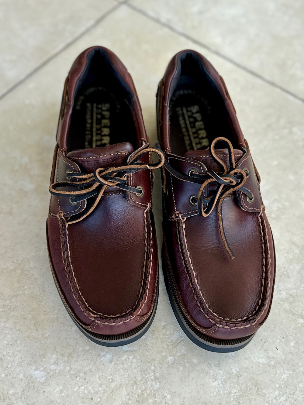 Sperry Men's Brown Leather Boat Shoes 9 1/2M